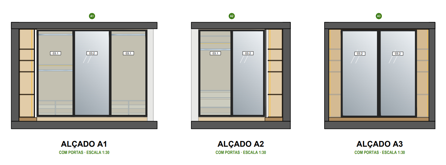Alçados do closet